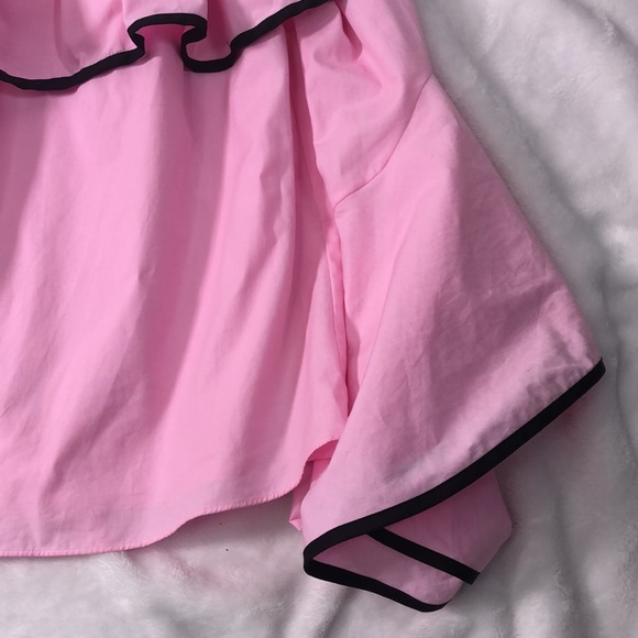 Zara pink off shoulder top with black trim - Picture 5 of 8